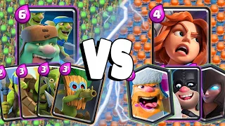 GOBLINS TEAM Vs AXE TEAM - Clash Royale Battle