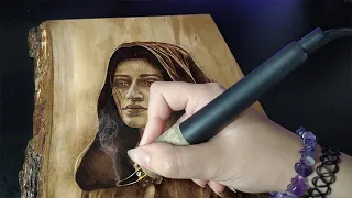 Yennefer from The Witcher | Pyrography (Wood burning) Portrait TIME - LAPSE