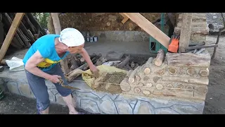 Бунікуца будує глиночурку своїми руками. Глиночурка. Cordwood.  #глиночурка #cordwood #глина