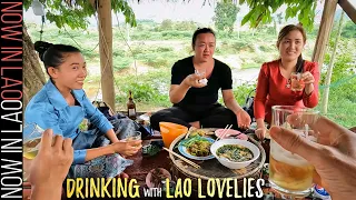 BEAUTIFUL LAO LADIES Invite Us to Drink  | Now in Lao
