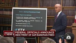 Federal officials announcement indictment of Sam Bankman-Fried