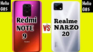 Realme Narzo 20  vs Redmi Note 9 Speed Test & Camera Comparison |🔥