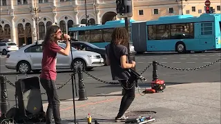 ISTREETBAND(5).  Уличные музыканты на Площади Восстания.   Санкт Петербург.