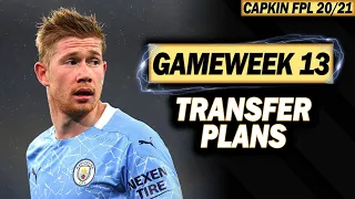 FPL GAMEWEEK 13 - Team Selection & Transfer Plans! FPL TIPS 20/21