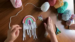 How To Crochet a Mug Rug, Rainbow Coaster. Super cute, easy, and eclectic! 😍