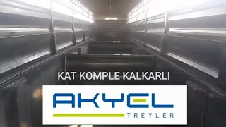 Akyel livestock semi trailer Avrupa tipi kat komple kalkarlı Çift katlı canlı hayvan taşıma dorsesi