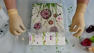 Creating Stunning Flower Designs With Fluid Acrylics And Bubble Wrap - Easy Beginners Tutorial!