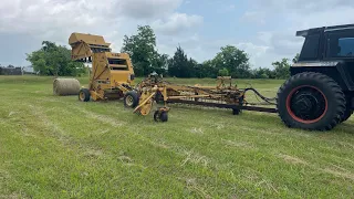 Using my homemade baler connection rake