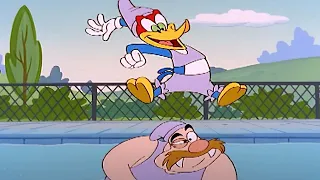 Woody lucha por entrar en la piscina | El Pájaro Loco