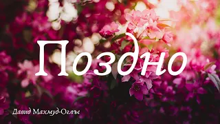 Поздно...|Новая Песня |Давид Махмуд-Оглы