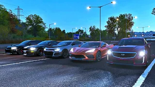 Corvette C8 vs Shelby GT350R vs Charger Hellcat vs Cadillac CTS-V vs Camaro ZL1 1LE | FH4 Drag Race