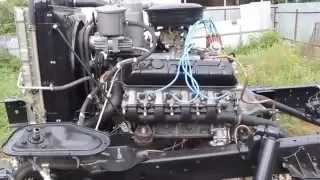 Обкатка двигателя ГАЗ-66  Шишига на холостых оборотах