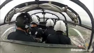 Pilot's eye view from Lancaster bomber on Diamond Jubilee fly-past