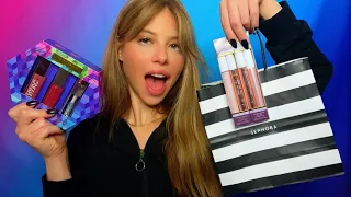 My first ASMR: Lipgloss Try-On Haul w/ [Intense Mouth Sounds + Light Tapping + Whispering]