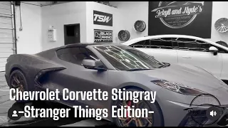 Chevrolet Corvette Stingray custom wrapped by Jekyll and Hydes Custom Car Wraps Stranger Things Ed.
