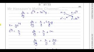 WMA13/01, IAL, (Edexcel), P3, January 2022, Q10, Differentiation