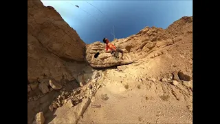 Crazy ropeswing in Israel desert