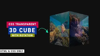 TRANSPARENT 3D CUBE WITH ROTATION USING HTML & CSS ONLY | 3D CUBE ANIMATION