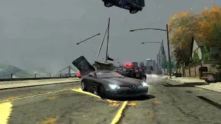 Challenge series 39. HEAT 6. Tolbooth. Black Mercedes-Benz SLR McLaren. Need for speed most wanted