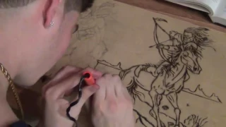 Time Lapse Episode #1 Native American Inspired Wood Burning