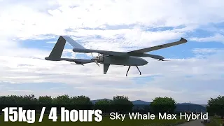 Introducing Sky Whale Max hybrid VTOL drone: 15kg payload for 4 hours endurance