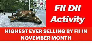 26 NOVEMBER FII-DII DATA ANALYSIS FII Sales Rs 5800 Cr | #stockmarket #stocks #sharemarket #nifty
