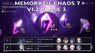 [Honkai Star Rail] Memory of Chaos 7 v.1.2.3 (3 Stars) | Jing Yuan/Tingyun/Pela/Gepard/Asta/Clara