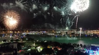 Miami Fireworks Receiving the new year Pitbull Revolution Concert