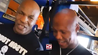 Mike Tyson, Zab Judah, And Andre Berto Chopping It Up After Tyson Training Day For Roy Jones Jr