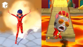 Talking Tom Gold Run VS Miraculous Ladybug & Cat Noir - Funny Android Gameplay Shorts #LittleMovies