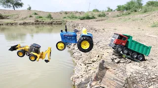 Jump To River Crane | Hmt Tractor | Dump Truck | JCB 5CX | Ford Tractor | Rickshaw | Volvo | CS Toy