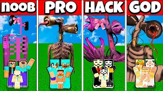 Minecraft Battle FAMILY SIREN HEAD GIRL HOUSE BUILD CHALLENGE NOOB vs PRO vs HACKER vs GOD Animation