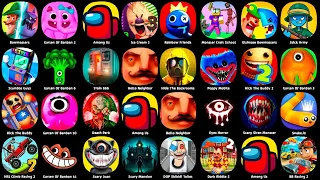 Garten Of Banban 5,Skibidi Toilet,Rainbow Friends,Among Us,Hello Neighbor,Dark Riddle,Poppy Playtime