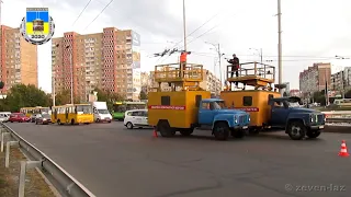 Киевский троллейбус- Обрыв контактной сети 05.10.2020
