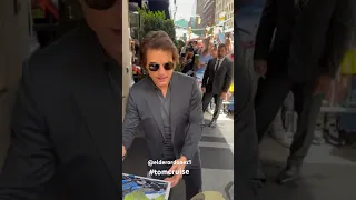 Tom Cruise leaving his hotel on his way to the Mission Impossible Premiere in New York today “Chaos