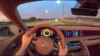 2021 Lexus LC 500 Convertible - POV Night Drive (Binaural Audio)