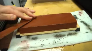 Sharpening a Single Beveled Edge Knife on a Whetstone.