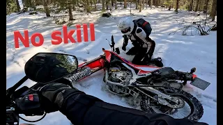 Honda CRF300 and KTM 390 adventure VS unexpected snow.