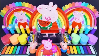 "Peppa pig" Slime Mixing Makeup,parts into slime! Satisfying slime! 🌈ASMR🌈 #Slimevideos #슬라임 (91)