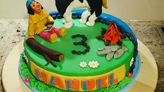 Yakari Torte Pferd Kleiner Donner aus Fondant Cake horse Little Thunder торт якари Tarta con fondant