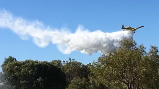 Epic Waterbomber Action at Bushfire Emergency, Aubin Grove WA, 12 Jan 2021