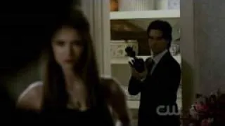the vampire diaries - DAMON AND STEFAN FIGHT KATHERINE 2x07 masquerade