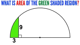 Can you find area of the Green shaded region? | (Semicircle) | #math #maths #geometry