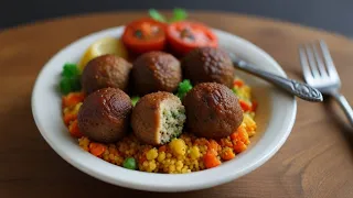 Veggie Delights: Colorful Vegetable Meatballs & Couscous