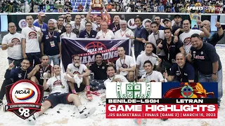 NCAA Season 98 JBB: Game Highlights - Letran vs LSGH (Finals | Game 2) (March 16, 2023)