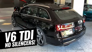 NO SILENCERS! Audi A6 3.0 TDI V6 272ps Darkside 3" Stainless Downpipes & Silencer Delete