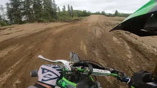 Riding at the track on a kx85