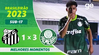 SANTOS 1 X 3  PALMEIRAS | MELHORES MOMENTOS | 1ª RODADA BRASILEIRÃO SUB-17 | ge.globo