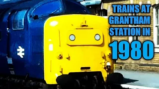 Trains at Grantham Station in 1980