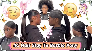 Silkpress On 4C Natural Hair + Sleek Barbie Swoop Ponytail Ft.#ULAHAIR Bundles Review